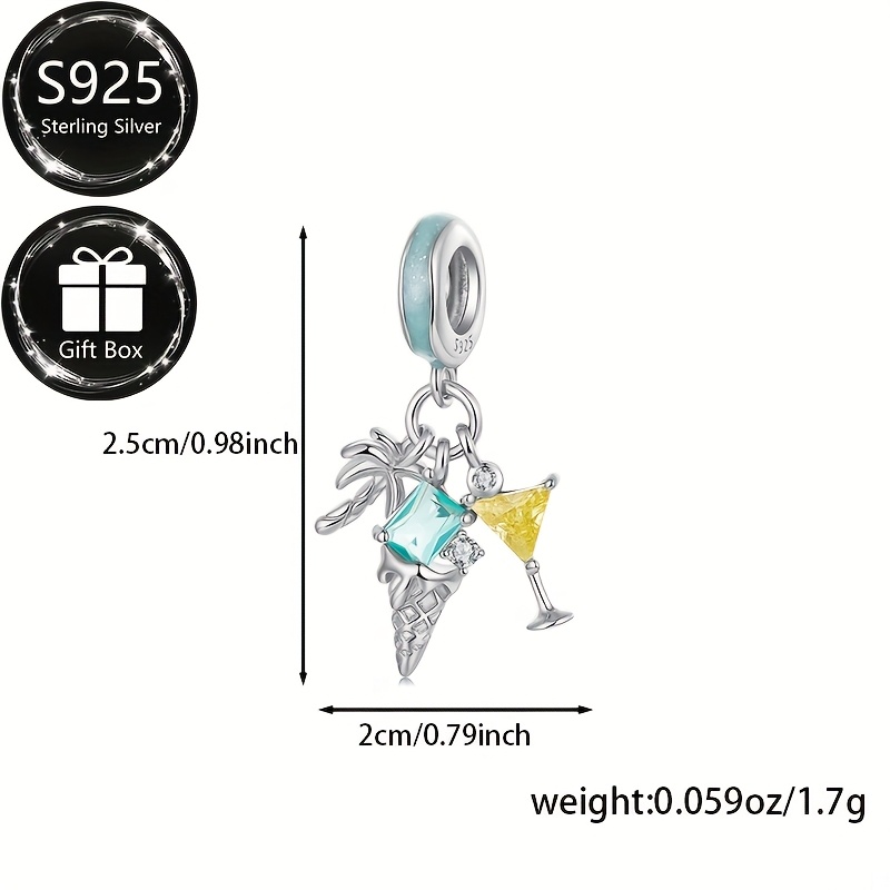 S925 Sterling Silver Women's Ocean Beach Party Pendant